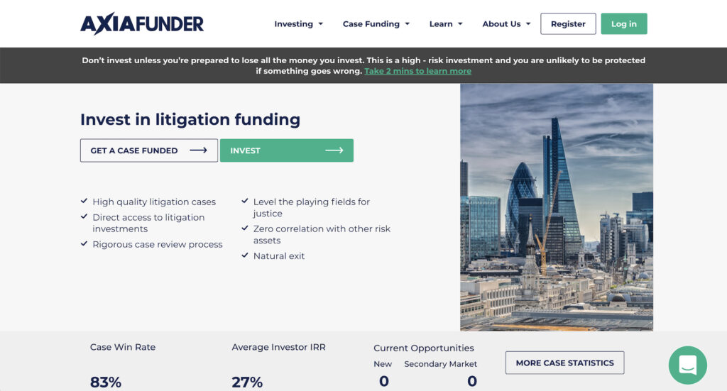 AxiaFunder's home page